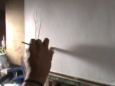 How to make the tree with the sea sponge painting