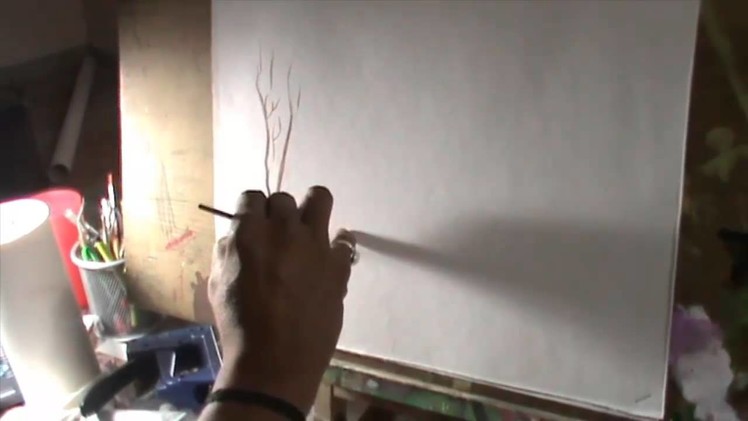 How to make the tree with the sea sponge painting