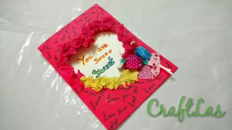 How To Make Valentine's Day Lollipop Card|Lollipop Heart Shape Card Making Idea