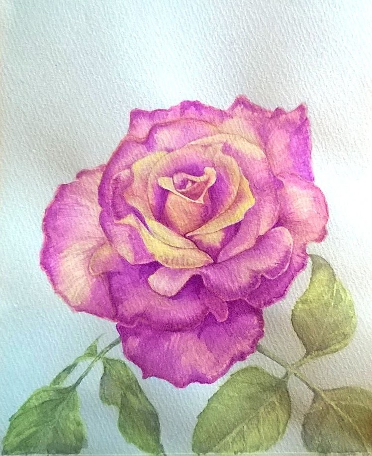 How to paint A Rose - lesson in watercolor [my way] - Part One.
