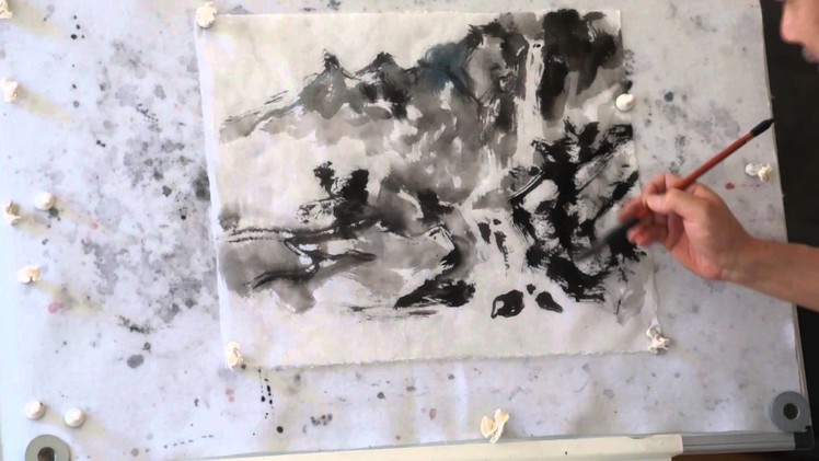 Lesson 47 How to do Waterfall in Chinese Brush Painting with Henry Li(Trailer)