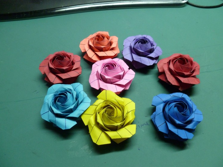 Origami Flower - How to make an origami pentagon rose step-by-step