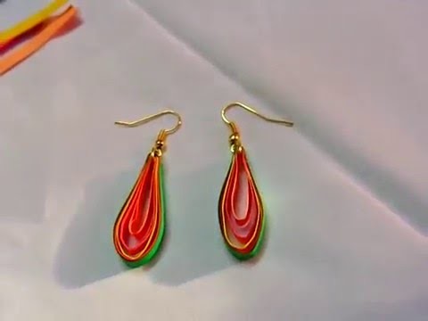 Paper Crafts Ideas -How to make Water Proof Quilling paper Oval shaped earrings