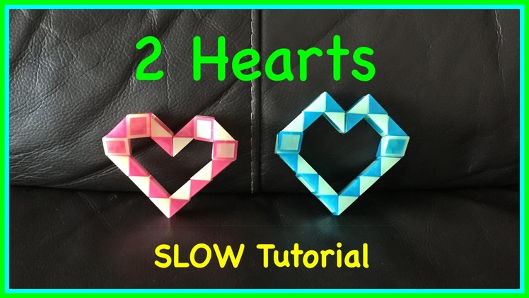 Rubik's Twist or Smiggle Snake Puzzle Tutorial: How to Make 2 Hearts Step by Step SLOW