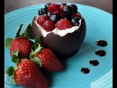 DIY Chocolate Bowls with Chambord Whipped Cream and Berries