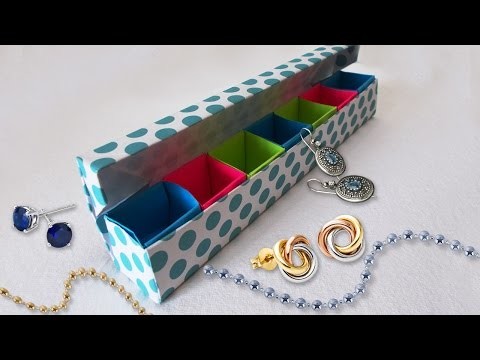 DIY Paper Craft : How to Make Colourful Paper Origami Jewellery Box