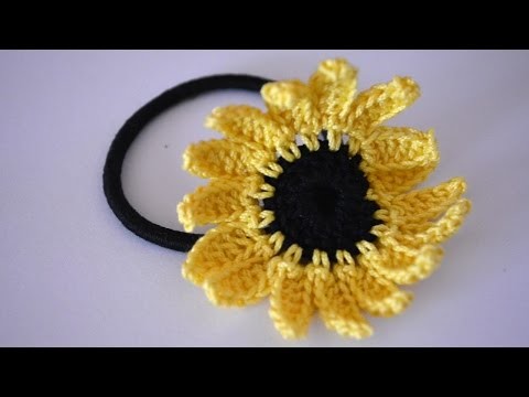 Make a Crocheted Sunflower Hair Tie - DIY Style - Guidecentral