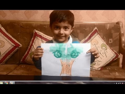 Thread Painting Tutorial by 3 years old kid | DIY painting with thread | Thread tutorial for kids