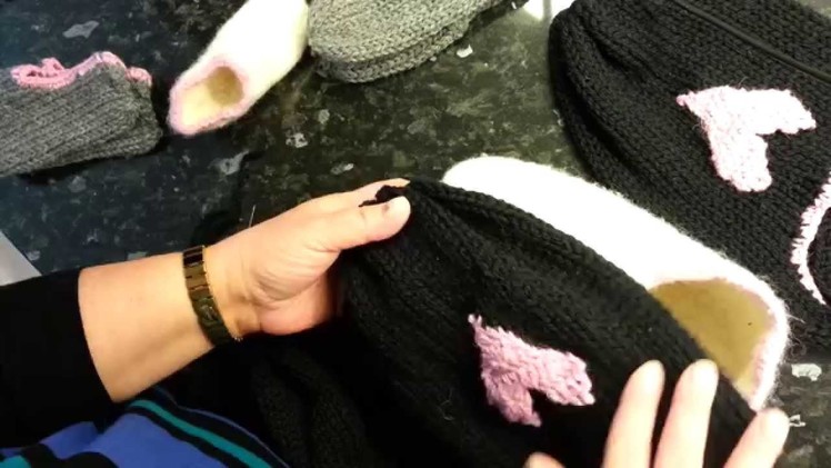 Addi express  knitting How  to make slippers adult.baby Part 2
