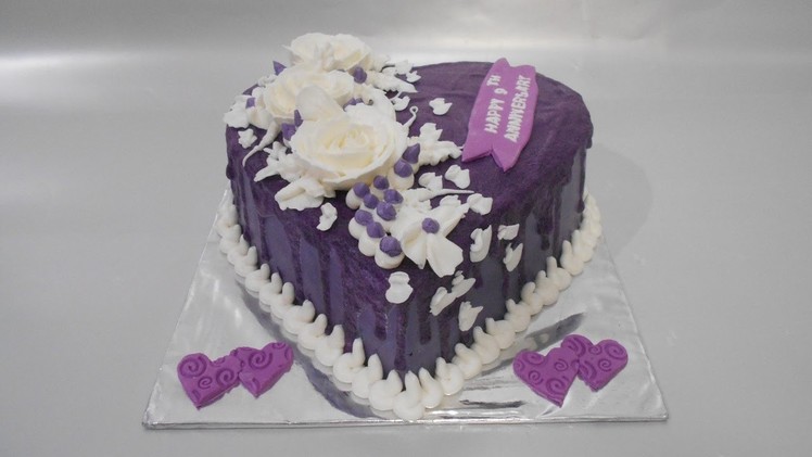Cake Love Purple Topping Flowers How to Make Easy