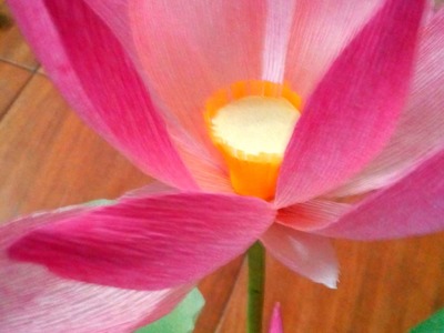 Hoa sen giay nhun   How to make a Paper Lotus & Leaf Part  I