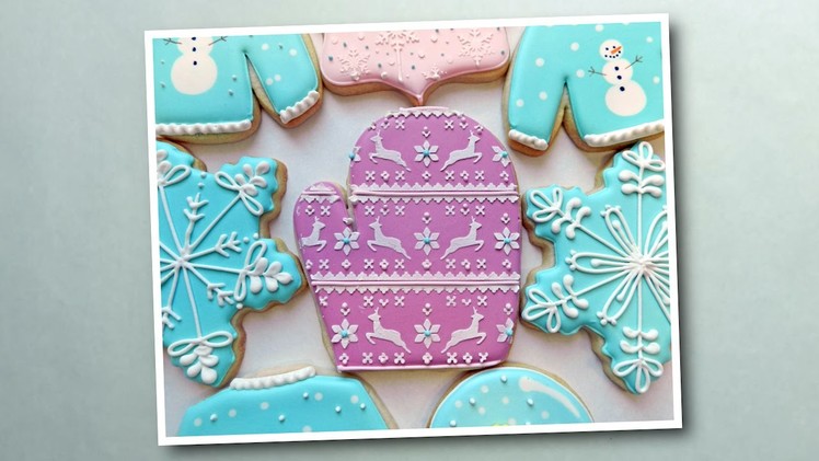 How to Decorate a Mitten Cookie Using Royal Icing Stenciling