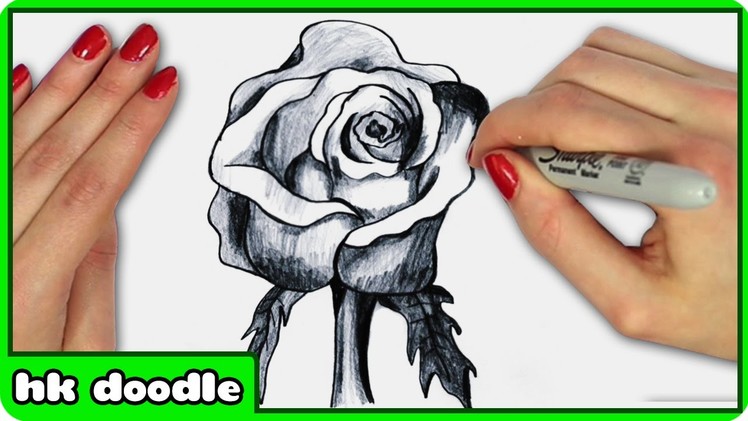 How To Draw a Realistic Rose in 3D - Step by Step Drawing Tutorial by HooplKidzDoodle