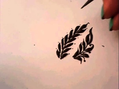 How to draw leaves in henna?