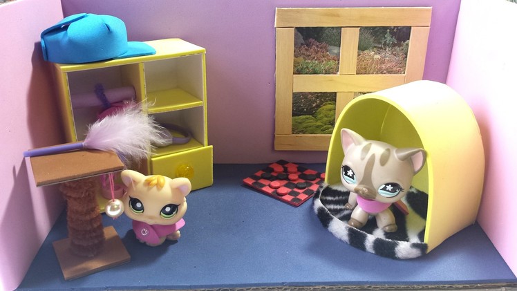 How to Make a Cute Bedroom for an LPS Cat: Doll House DIY