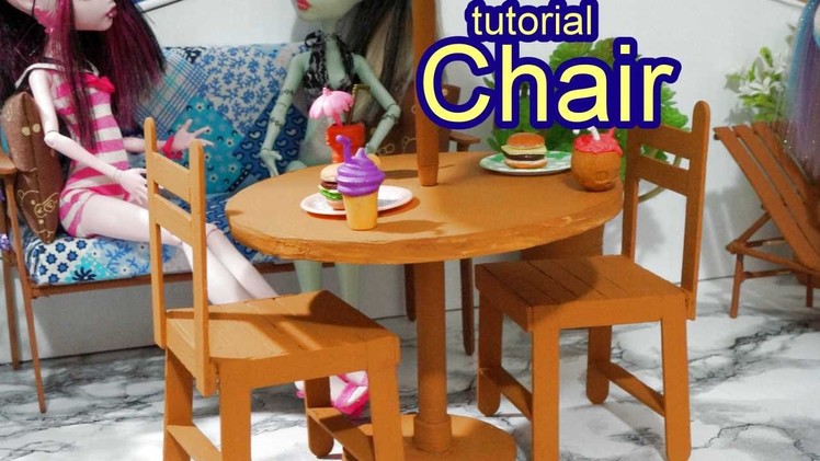 How to make a popsicle stick chair for doll Barbie, Monster High, Frozen, EAH, etc