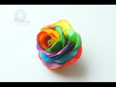 How to Make a Wafer Paper Rainbow Rose!