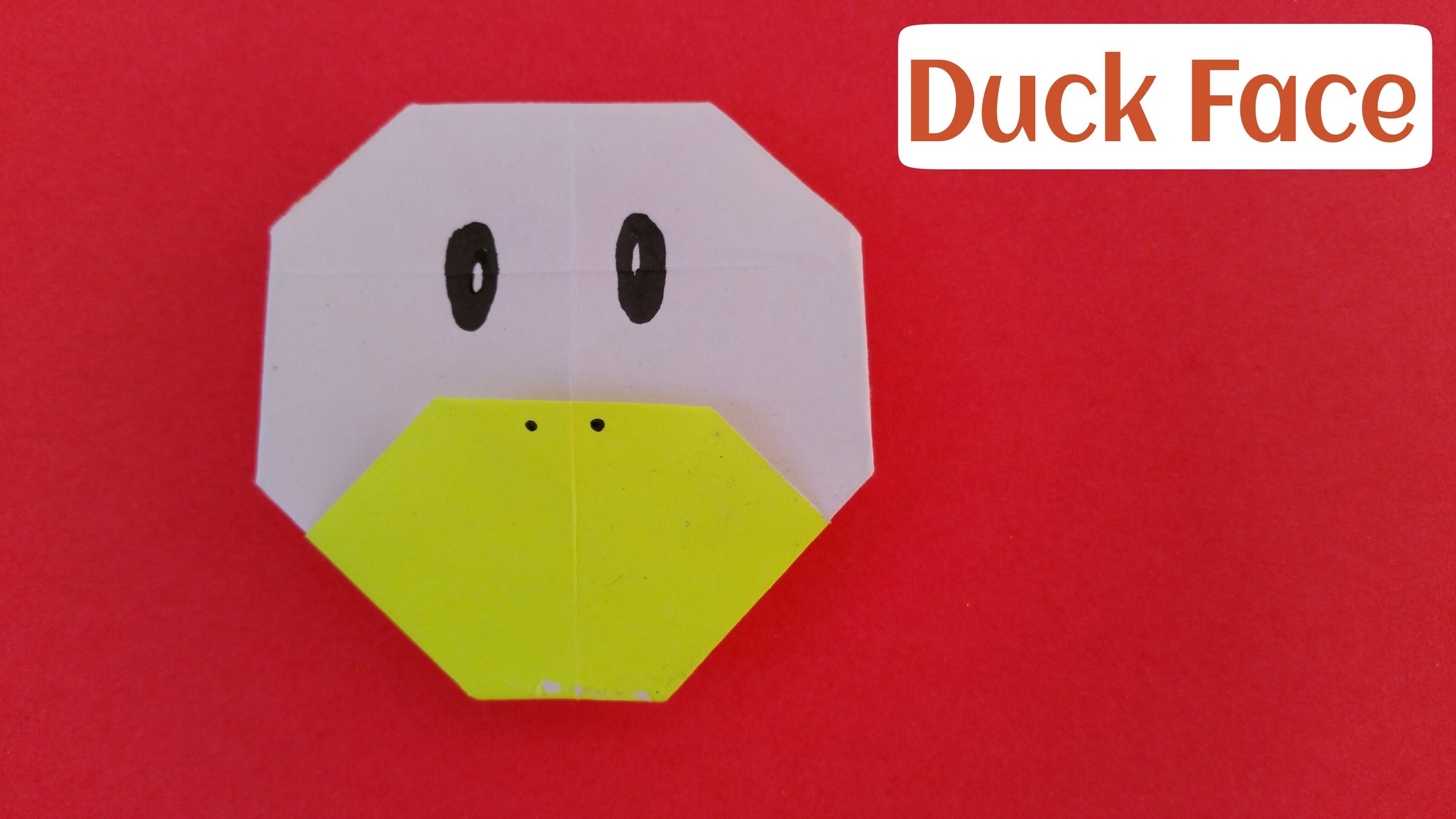 How to make an easy paper Duck Face - Origami for Beginners Tutorial
