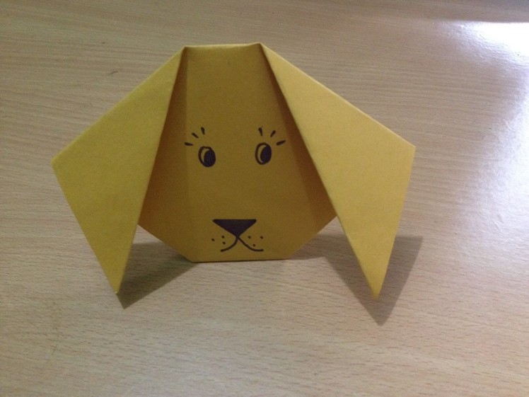 How to make easy origami dog - paper dog face step by step