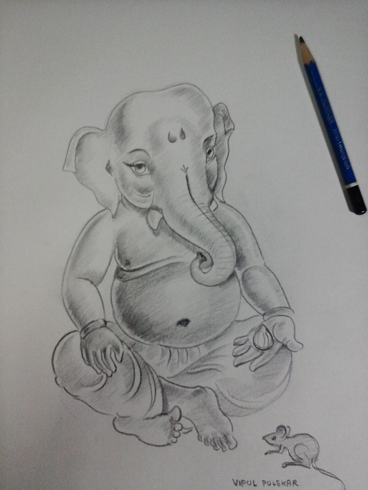 How to Make Ganesha , Bal Ganesha  Sketch  with Pencil Shading   part 4