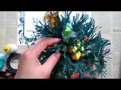 How to make paper pine tree - Làm cây thông giấy nhún