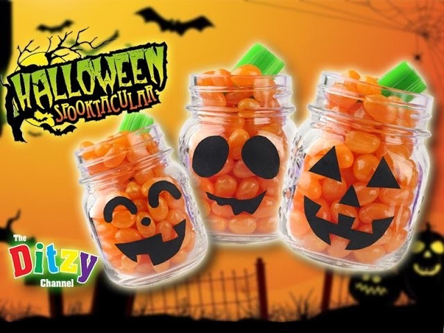 HOW TO MAKE SPOOKY HALLOWEEN Jack-O'Lantern Pumpkin Candy Surprise party favours!
