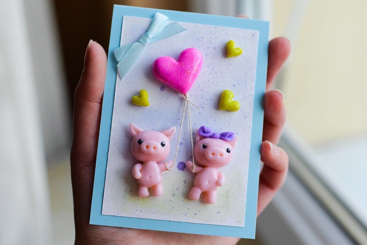 How to Make - Valentine's Day Card Glitter Heart - Step by Step | Kartka Na Walentynki