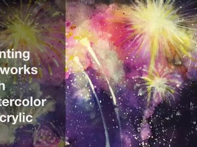 How To Paint Fireworks - Watercolor (Speed Painting)
