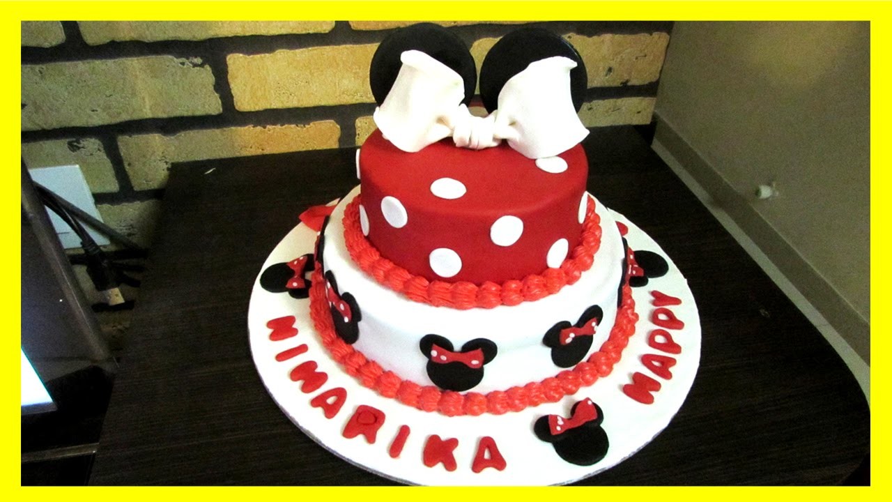 Mickey And Minnie Mouse Theme Cake Tutorial How To Video In Hindi