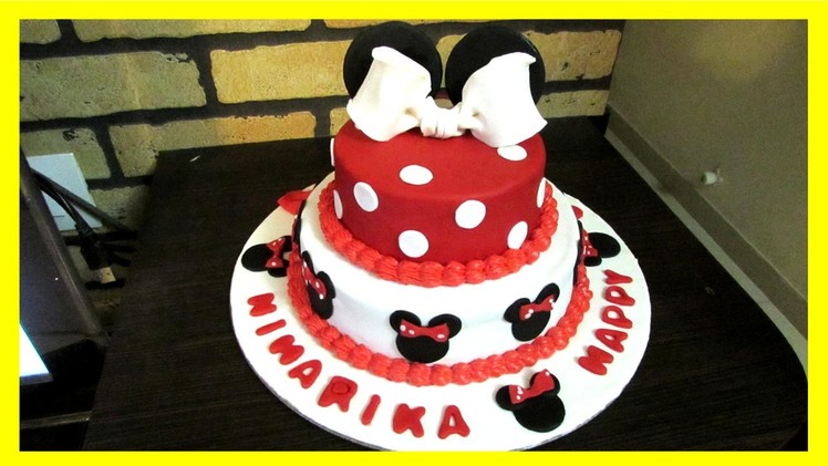 Mickey and Minnie Mouse Theme Cake Tutorial How To Video in Hindi