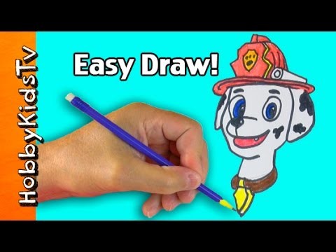 Speed Draw Marshall of Paw Patrol! Arts 'n Crafts Fun - How to by HobbyKidsTV