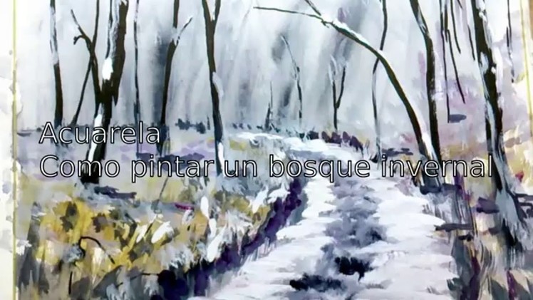 Watercolor, how to paint a winter forest landscape with #watercolor, ink and #gouache step by step
