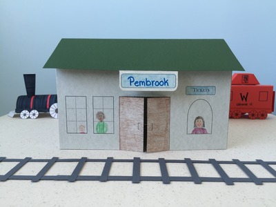 3D Paper Train Station Craft for Kids