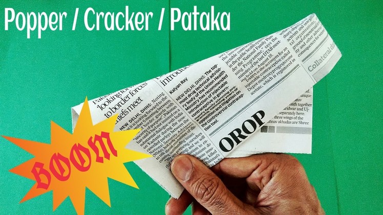 Action Fun Origami - News Paper "Popper.Cracker.Pataka" (Loud and Easy)-Diwali Special.