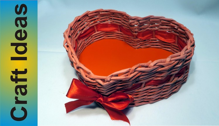 Basket heart, wicker paper, DIY