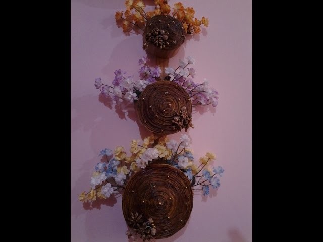 Best Out Of Waste Paper 3 tier Wall Hanging flower basket