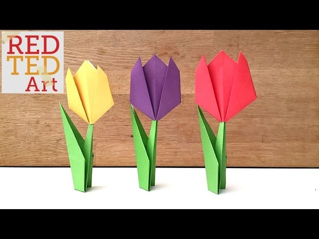 Easy Paper Tulip Origami Flower