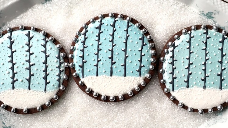 How To Decorate Snowy Forest Cookies With Royal Icing
