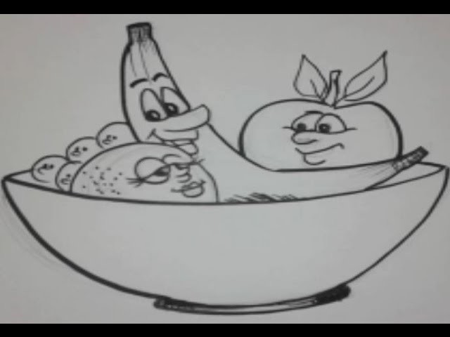 How to Draw a Fruit Basket - Easy Drawing + Tutorial .