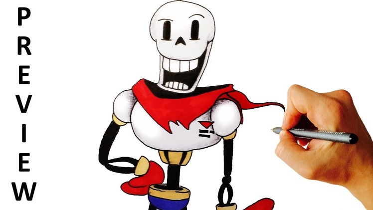 How to draw Papyrus from Undertale easy step by step drawing lesson preview