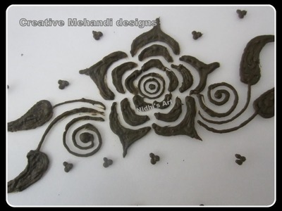 How to Draw Rose Flower Patch in Henna Mehandi Design Tutorial