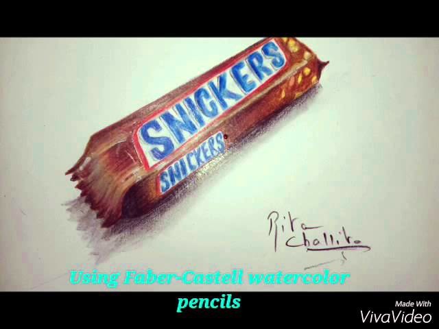 How to draw snickers bar - steps by Rita challita