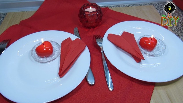 How To Fold Napkins For Romantic Dinner On Valentine's Day