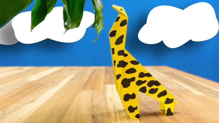 How to make a giraffe out of paper, easy crafting for kids