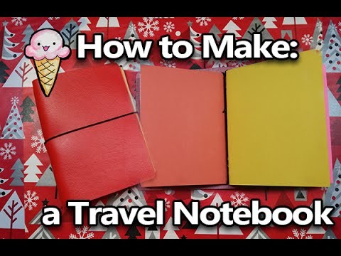 How to Make an Easy Travel Sketchbook.Notebook binder holder.folder.carrier.cover - Midori inspired