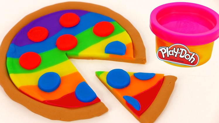 How to Make Play Doh Rainbow Pizza Play Dough FOOD Video For Kids YUMMY