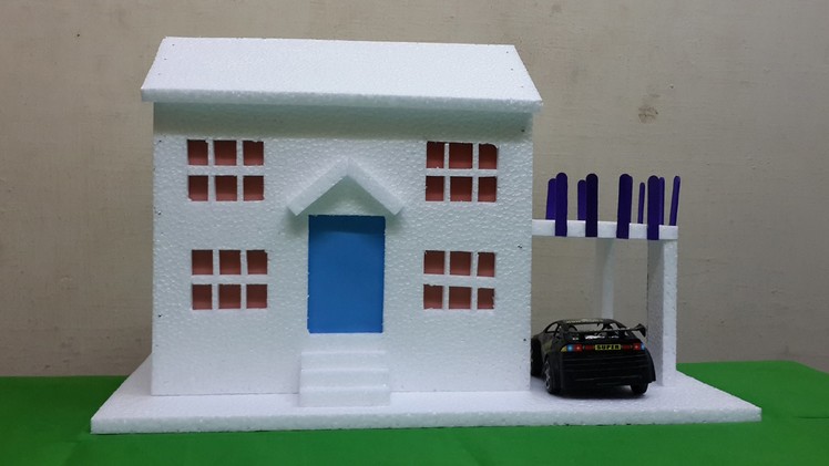 How to Make Thermocol Bungalow House Model: School Project for Kids