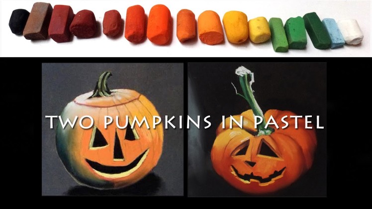 Learn how to paint a Halloween pumpkin in pastels with a limited palette
