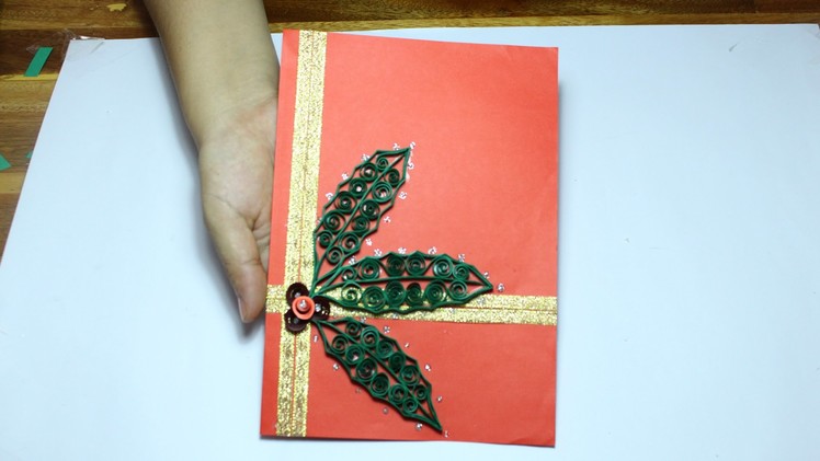 [Paper Quilling Card] Paper Quilling Christmas Card tutorial #1