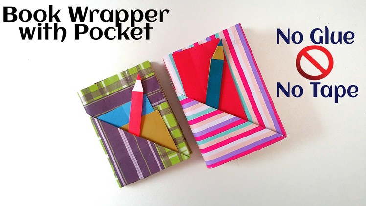 Useful Origami - Paper "Book wrap with Pocket & Bookmark" - (No Glue, No Tape No Staple)